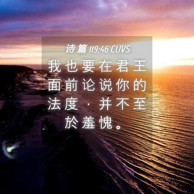 Picture 04 - 诗 篇 119:46 CUVS - 我 也 要 在 君 王 面 前 论 说 你 的 - Bible Verse Picture