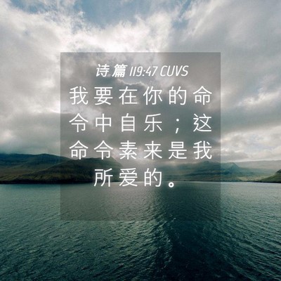 Picture 04 - 诗 篇 119:47 CUVS - 我 要 在 你 的 命 令 中 自 乐 ； 这 - Bible Verse Picture