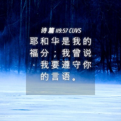 Picture 04 - 诗 篇 119:57 CUVS - 耶 和 华 是 我 的 福 分 ； 我 曾 说 - Bible Verse Picture