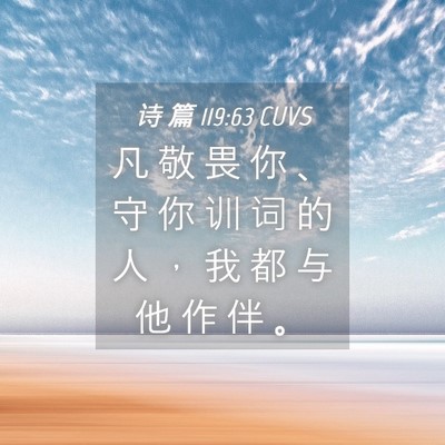 Picture 04 - 诗 篇 119:63 CUVS - 凡 敬 畏 你 、 守 你 训 词 的 人 ， - Bible Verse Picture