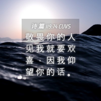 Picture 04 - 诗 篇 119:74 CUVS - 敬 畏 你 的 人 见 我 就 要 欢 喜 ， - Bible Verse Picture