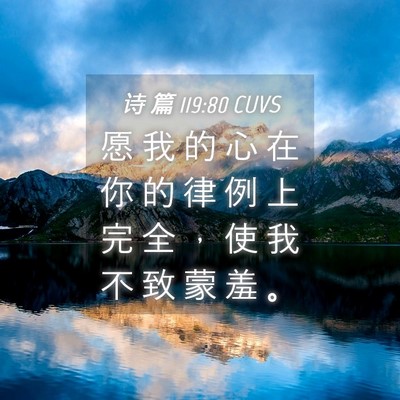 Picture 04 - 诗 篇 119:80 CUVS - 愿 我 的 心 在 你 的 律 例 上 完 全 - Bible Verse Picture