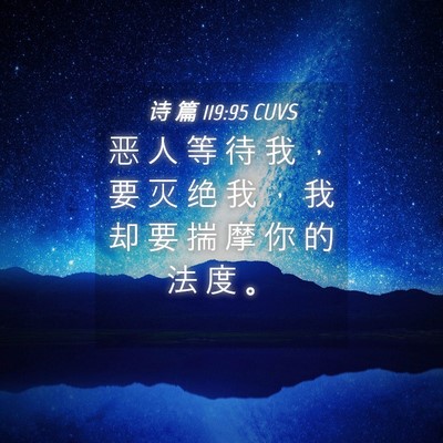 Picture 04 - 诗 篇 119:95 CUVS - 恶 人 等 待 我 ， 要 灭 绝 我 ， 我 - Bible Verse Picture