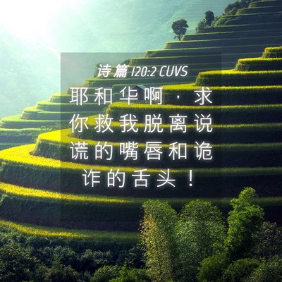 Picture 04 - 诗 篇 120:2 CUVS - 耶 和 华 啊 ， 求 你 救 我 脱 离 说 - Bible Verse Picture