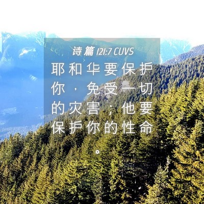 Picture 04 - 诗 篇 121:7 CUVS - 耶 和 华 要 保 护 你 ， 免 受 一 切 - Bible Verse Picture