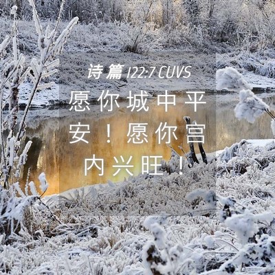 Picture 04 - 诗 篇 122:7 CUVS - 愿 你 城 中 平 安 ！ 愿 你 宫 内 兴 - Bible Verse Picture