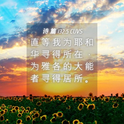 Picture 04 - 诗 篇 132:5 CUVS - 直 等 我 为 耶 和 华 寻 得 所 在 ， - Bible Verse Picture