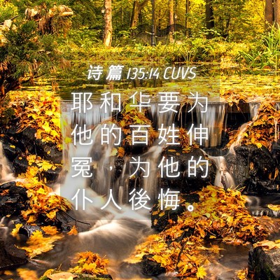 Picture 04 - 诗 篇 135:14 CUVS - 耶 和 华 要 为 他 的 百 姓 伸 冤 ， - Bible Verse Picture