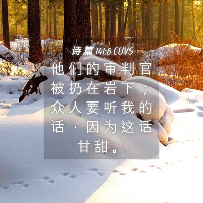 Picture 04 - 诗 篇 141:6 CUVS - 他 们 的 审 判 官 被 扔 在 岩 下 ； - Bible Verse Picture