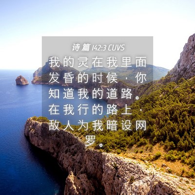 Picture 04 - 诗 篇 142:3 CUVS - 我 的 灵 在 我 里 面 发 昏 的 时 候 - Bible Verse Picture