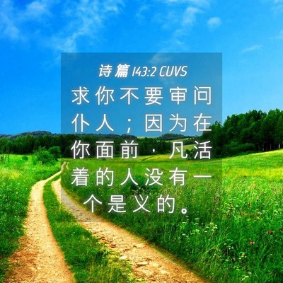 Picture 04 - 诗 篇 143:2 CUVS - 求 你 不 要 审 问 仆 人 ； 因 为 在 - Bible Verse Picture
