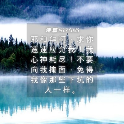 Picture 04 - 诗 篇 143:7 CUVS - 耶 和 华 啊 ， 求 你 速 速 应 允 我 - Bible Verse Picture