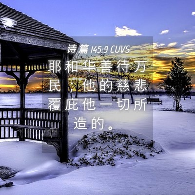 Picture 04 - 诗 篇 145:9 CUVS - 耶 和 华 善 待 万 民 ； 他 的 慈 悲 - Bible Verse Picture