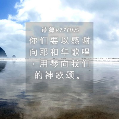 Picture 04 - 诗 篇 147:7 CUVS - 你 们 要 以 感 谢 向 耶 和 华 歌 唱 - Bible Verse Picture
