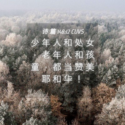 Picture 04 - 诗 篇 148:12 CUVS - 少 年 人 和 处 女 ， 老 年 人 和 孩 - Bible Verse Picture
