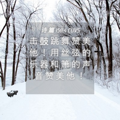 Picture 04 - 诗 篇 150:4 CUVS - 击 鼓 跳 舞 赞 美 他 ！ 用 丝 弦 的 - Bible Verse Picture