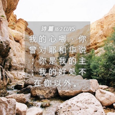 Picture 04 - 诗 篇 16:2 CUVS - 我 的 心 哪 ， 你 曾 对 耶 和 华 说 - Bible Verse Picture