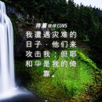 Picture 04 - 诗 篇 18:18 CUVS - 我 遭 遇 灾 难 的 日 子 ， 他 们 来 - Bible Verse Picture