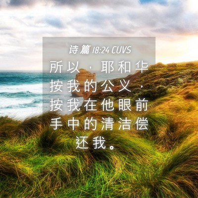 Picture 04 - 诗 篇 18:24 CUVS - 所 以 ， 耶 和 华 按 我 的 公 义 ， - Bible Verse Picture
