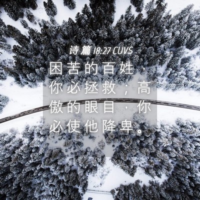 Picture 04 - 诗 篇 18:27 CUVS - 困 苦 的 百 姓 ， 你 必 拯 救 ； 高 - Bible Verse Picture