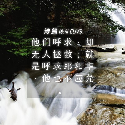 Picture 04 - 诗 篇 18:41 CUVS - 他 们 呼 求 ， 却 无 人 拯 救 ； 就 - Bible Verse Picture