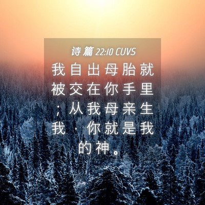 Picture 04 - 诗 篇 22:10 CUVS - 我 自 出 母 胎 就 被 交 在 你 手 里 - Bible Verse Picture