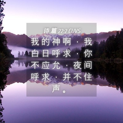Picture 04 - 诗 篇 22:2 CUVS - 我 的 神 啊 ， 我 白 日 呼 求 ， 你 - Bible Verse Picture