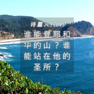 Picture 04 - 诗 篇 24:3 CUVS - 谁 能 登 耶 和 华 的 山 ？ 谁 能 站 - Bible Verse Picture