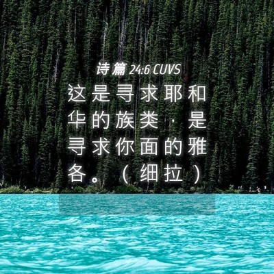 Picture 04 - 诗 篇 24:6 CUVS - 这 是 寻 求 耶 和 华 的 族 类 ， 是 - Bible Verse Picture