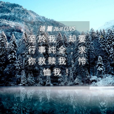 Picture 04 - 诗 篇 26:11 CUVS - 至 於 我 ， 却 要 行 事 纯 全 ； 求 - Bible Verse Picture