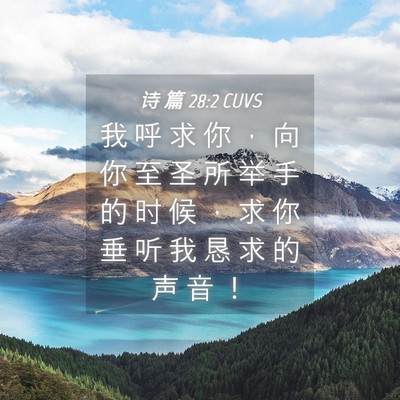 Picture 04 - 诗 篇 28:2 CUVS - 我 呼 求 你 ， 向 你 至 圣 所 举 手 - Bible Verse Picture