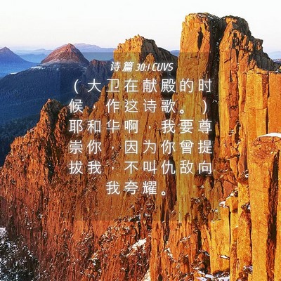Picture 04 - 诗 篇 30:1 CUVS - （ 大 卫 在 献 殿 的 时 候 ， 作 这 - Bible Verse Picture