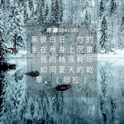 Picture 04 - 诗 篇 32:4 CUVS - 黑 夜 白 日 ， 你 的 手 在 我 身 上 - Bible Verse Picture