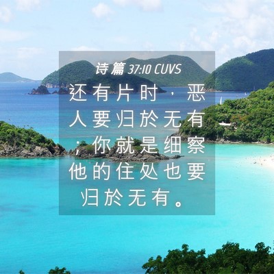Picture 04 - 诗 篇 37:10 CUVS - 还 有 片 时 ， 恶 人 要 归 於 无 有 - Bible Verse Picture