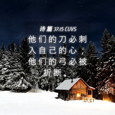 Picture 04 - 诗 篇 37:15 CUVS - 他 们 的 刀 必 刺 入 自 己 的 心 ； - Bible Verse Picture