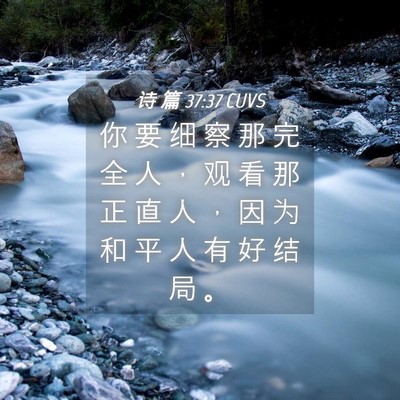 Picture 04 - 诗 篇 37:37 CUVS - 你 要 细 察 那 完 全 人 ， 观 看 那 - Bible Verse Picture