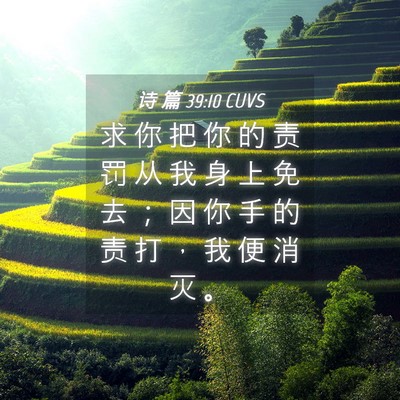 Picture 04 - 诗 篇 39:10 CUVS - 求 你 把 你 的 责 罚 从 我 身 上 免 - Bible Verse Picture