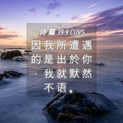 Picture 04 - 诗 篇 39:9 CUVS - 因 我 所 遭 遇 的 是 出 於 你 ， 我 - Bible Verse Picture