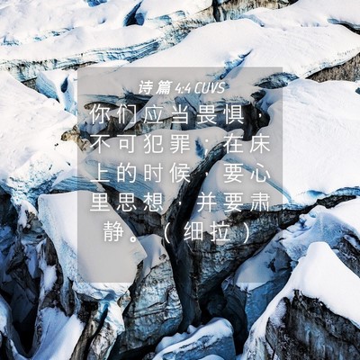 Picture 04 - 诗 篇 4:4 CUVS - 你 们 应 当 畏 惧 ， 不 可 犯 罪 ； - Bible Verse Picture