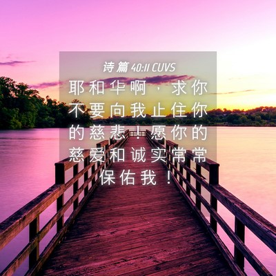 Picture 04 - 诗 篇 40:11 CUVS - 耶 和 华 啊 ， 求 你 不 要 向 我 止 - Bible Verse Picture