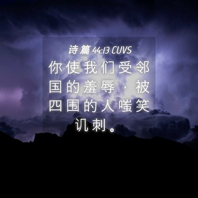 Picture 04 - 诗 篇 44:13 CUVS - 你 使 我 们 受 邻 国 的 羞 辱 ， 被 - Bible Verse Picture