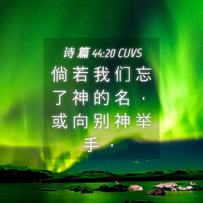 Picture 04 - 诗 篇 44:20 CUVS - 倘 若 我 们 忘 了 神 的 名 ， 或 向 - Bible Verse Picture