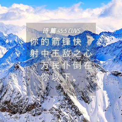 Picture 04 - 诗 篇 45:5 CUVS - 你 的 箭 锋 快 ， 射 中 王 敌 之 心 - Bible Verse Picture