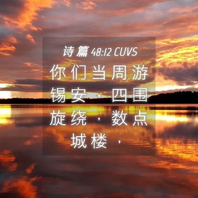 Picture 04 - 诗 篇 48:12 CUVS - 你 们 当 周 游 锡 安 ， 四 围 旋 绕 - Bible Verse Picture