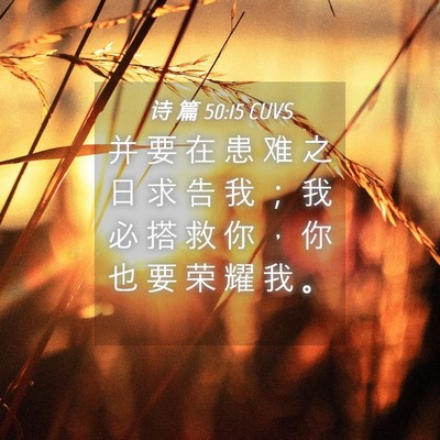 Picture 04 - 诗 篇 50:15 CUVS - 并 要 在 患 难 之 日 求 告 我 ； 我 - Bible Verse Picture