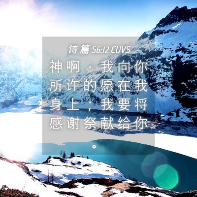 Picture 04 - 诗 篇 56:12 CUVS - 神 啊 ， 我 向 你 所 许 的 愿 在 我 - Bible Verse Picture