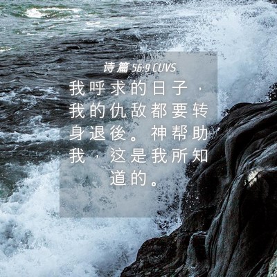 Picture 04 - 诗 篇 56:9 CUVS - 我 呼 求 的 日 子 ， 我 的 仇 敌 都 - Bible Verse Picture