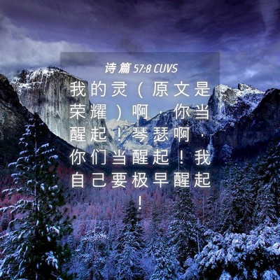 Picture 04 - 诗 篇 57:8 CUVS - 我 的 灵 （ 原 文 是 荣 耀 ） 啊 ， - Bible Verse Picture
