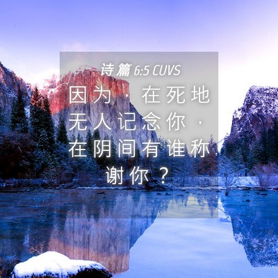 Picture 04 - 诗 篇 6:5 CUVS - 因 为 ， 在 死 地 无 人 记 念 你 ， - Bible Verse Picture