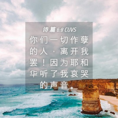 Picture 04 - 诗 篇 6:8 CUVS - 你 们 一 切 作 孽 的 人 ， 离 开 我 - Bible Verse Picture